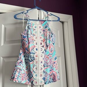 Lilly Pulitzer size 4 tank top blue seashells